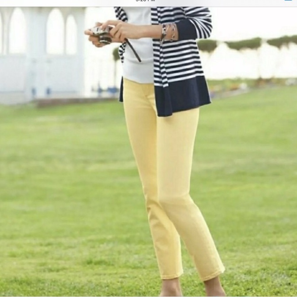 Talbots Yellow Crop Flare 8/29 Denim Jeans